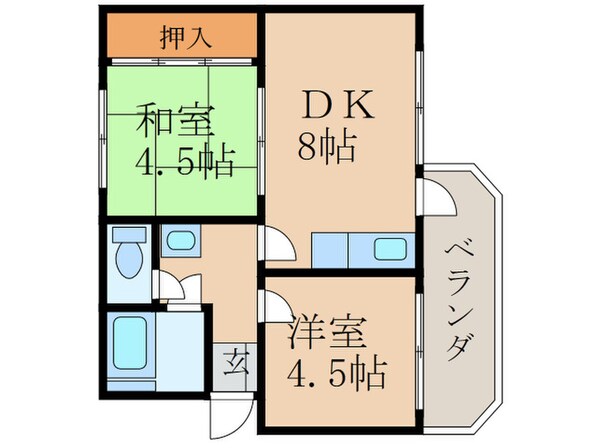 宮市アパートの物件間取画像